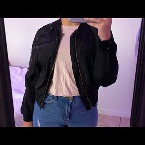 Black bomber jacket